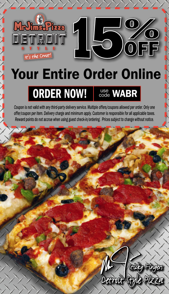 15 percent off your entire order.